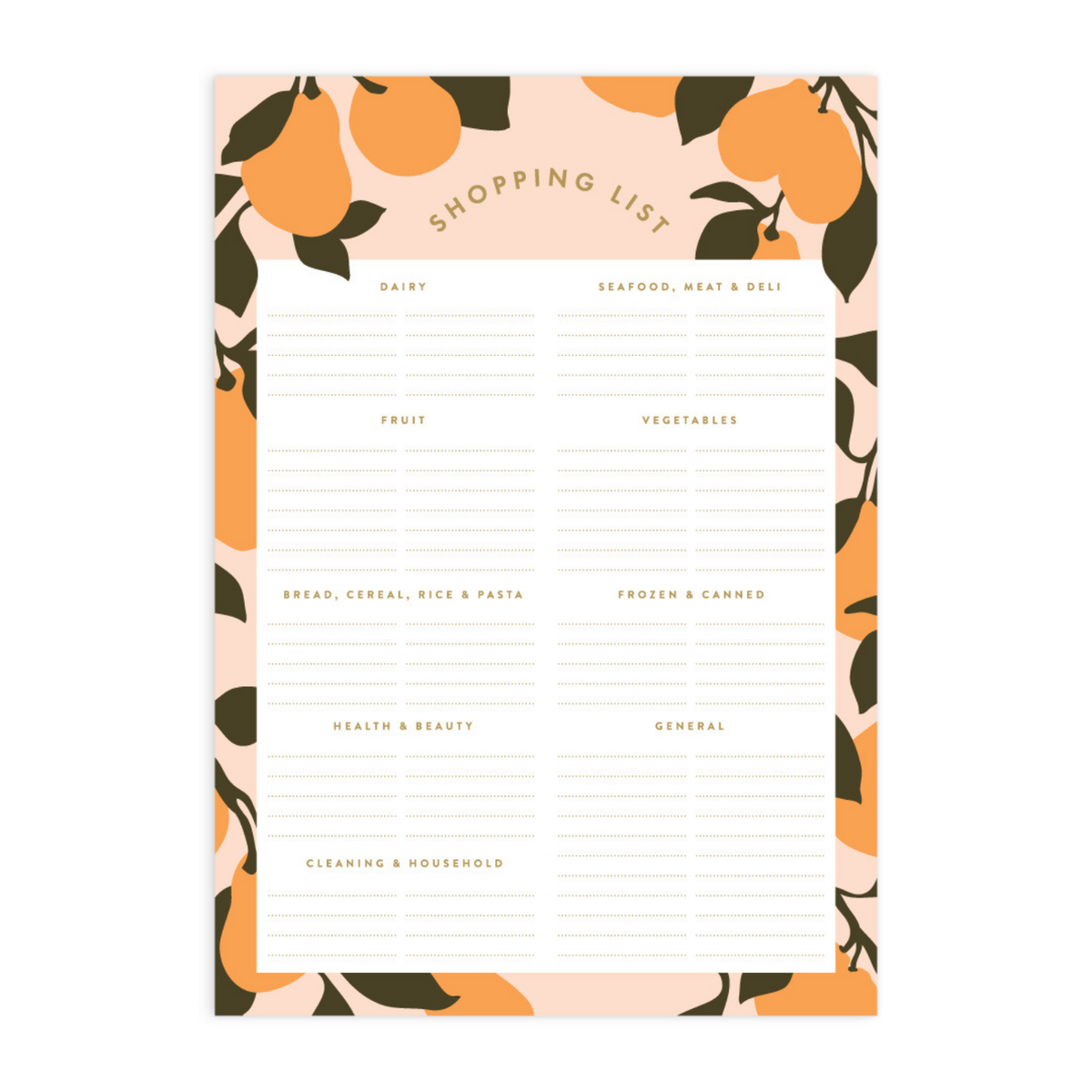A5 Shopping List Magnet Notepad - Peaches – The Terracotta Collective
